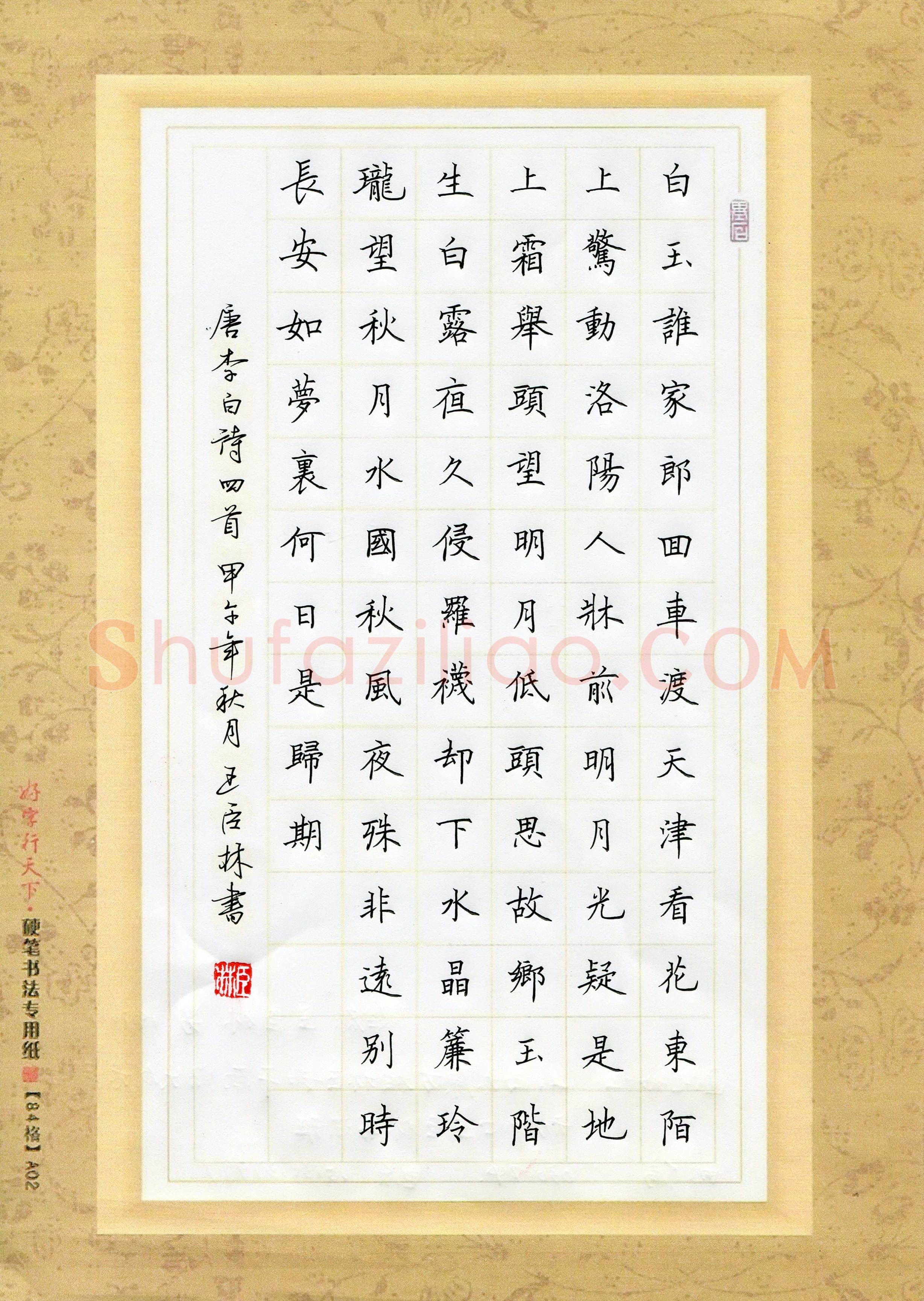 王臣林(成人组)硬笔书法大赛入围作品选登,王臣林硬笔书法作品