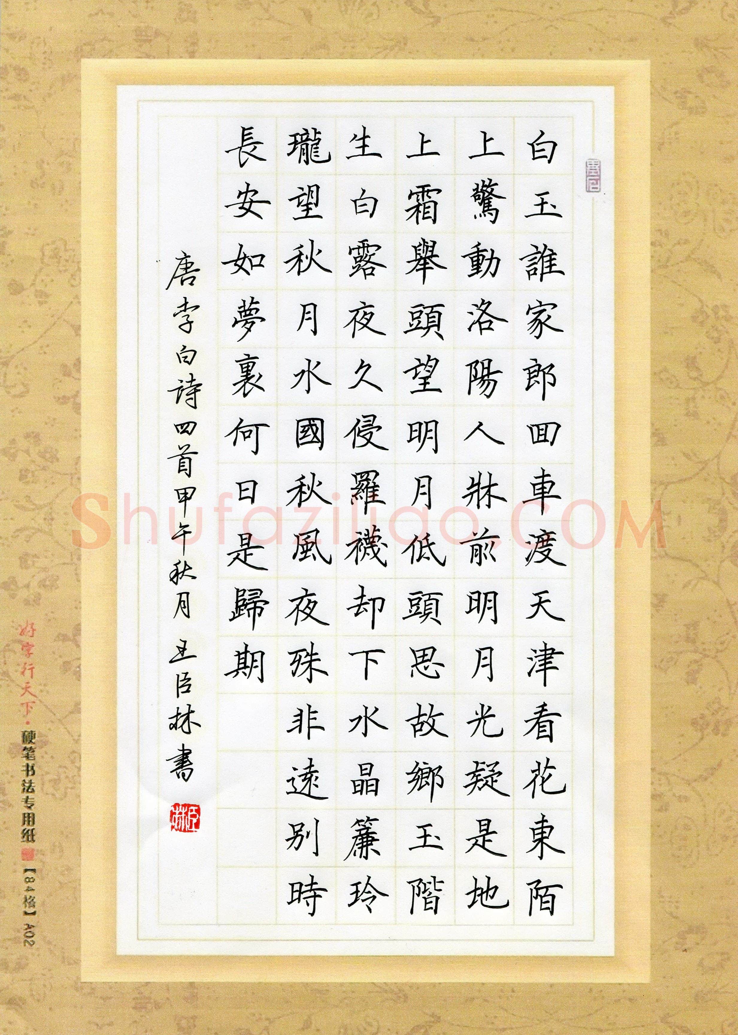 王臣林(成人组)硬笔书法大赛入围作品选登,王臣林硬笔书法作品