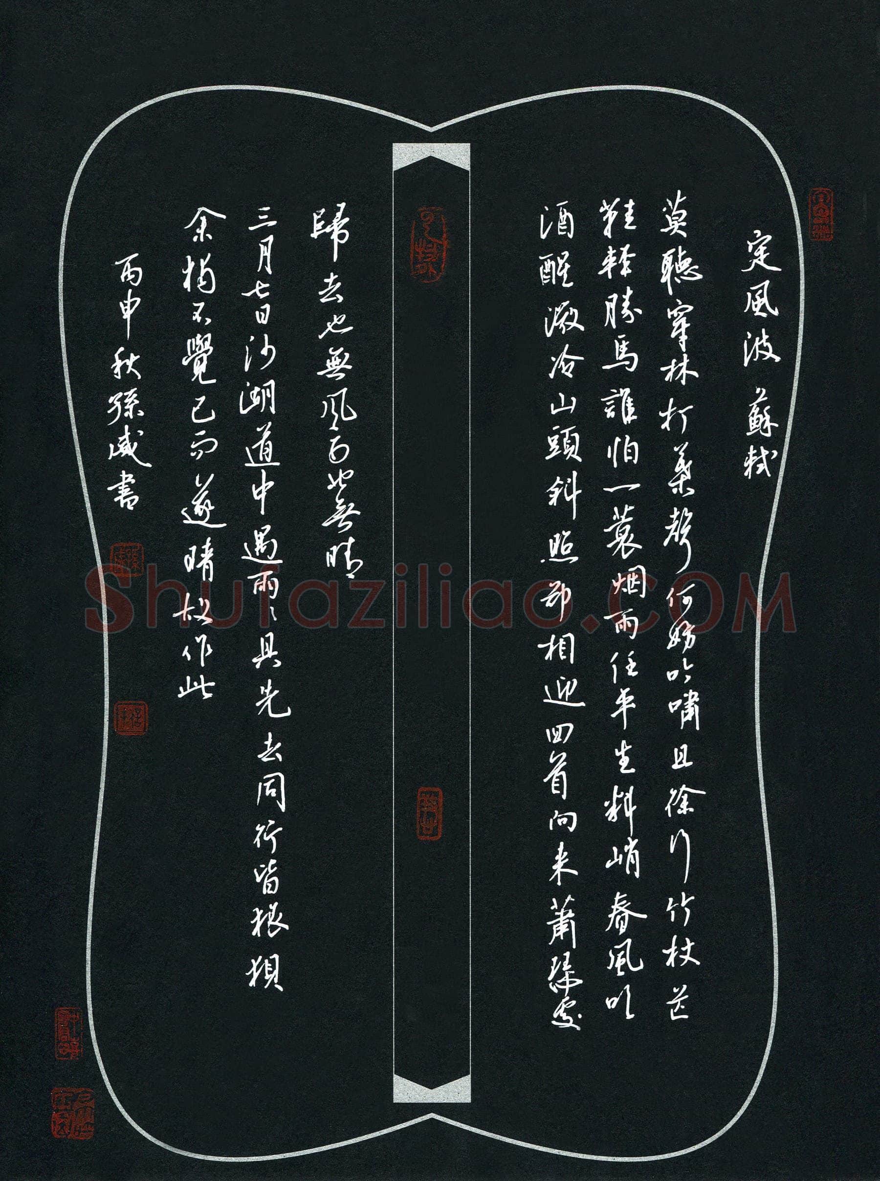 孙威硬笔行书苏轼词定风波,孙威硬笔书法作品
