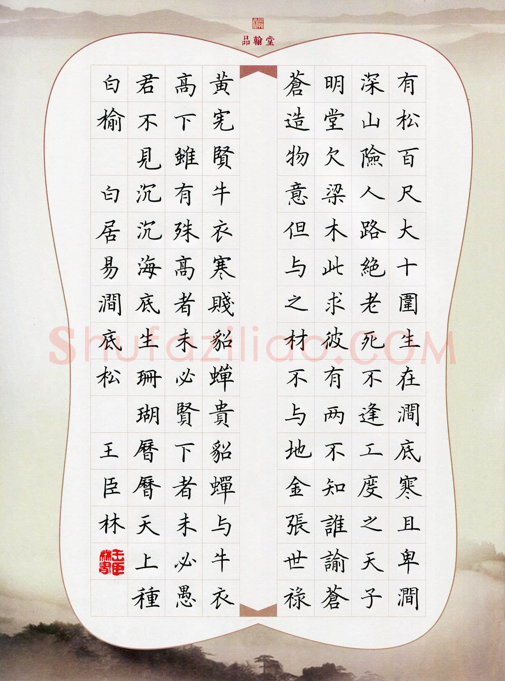 王臣林(成人组 优秀奖)硬笔书法大赛获奖作品,王臣林硬笔书法作品