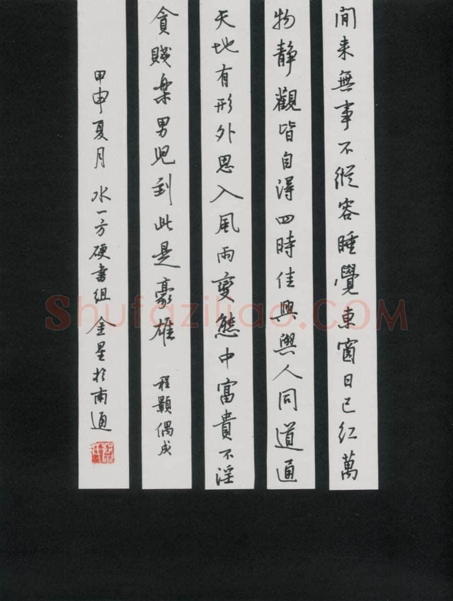 蔡金星硬笔行书程颢诗偶成,蔡金星硬笔书法作品