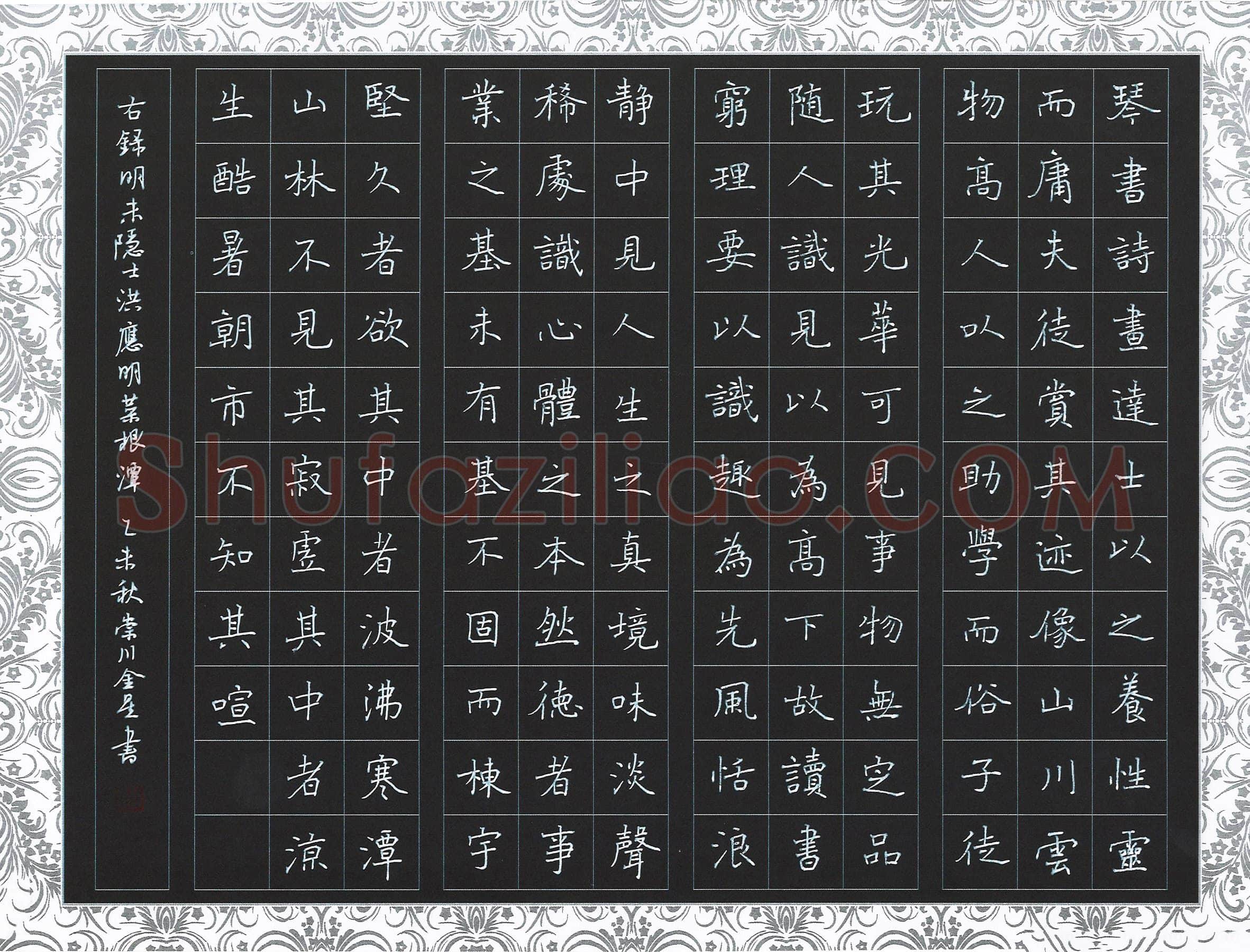 蔡金星硬笔楷书菜根潭节选,蔡金星硬笔书法作品