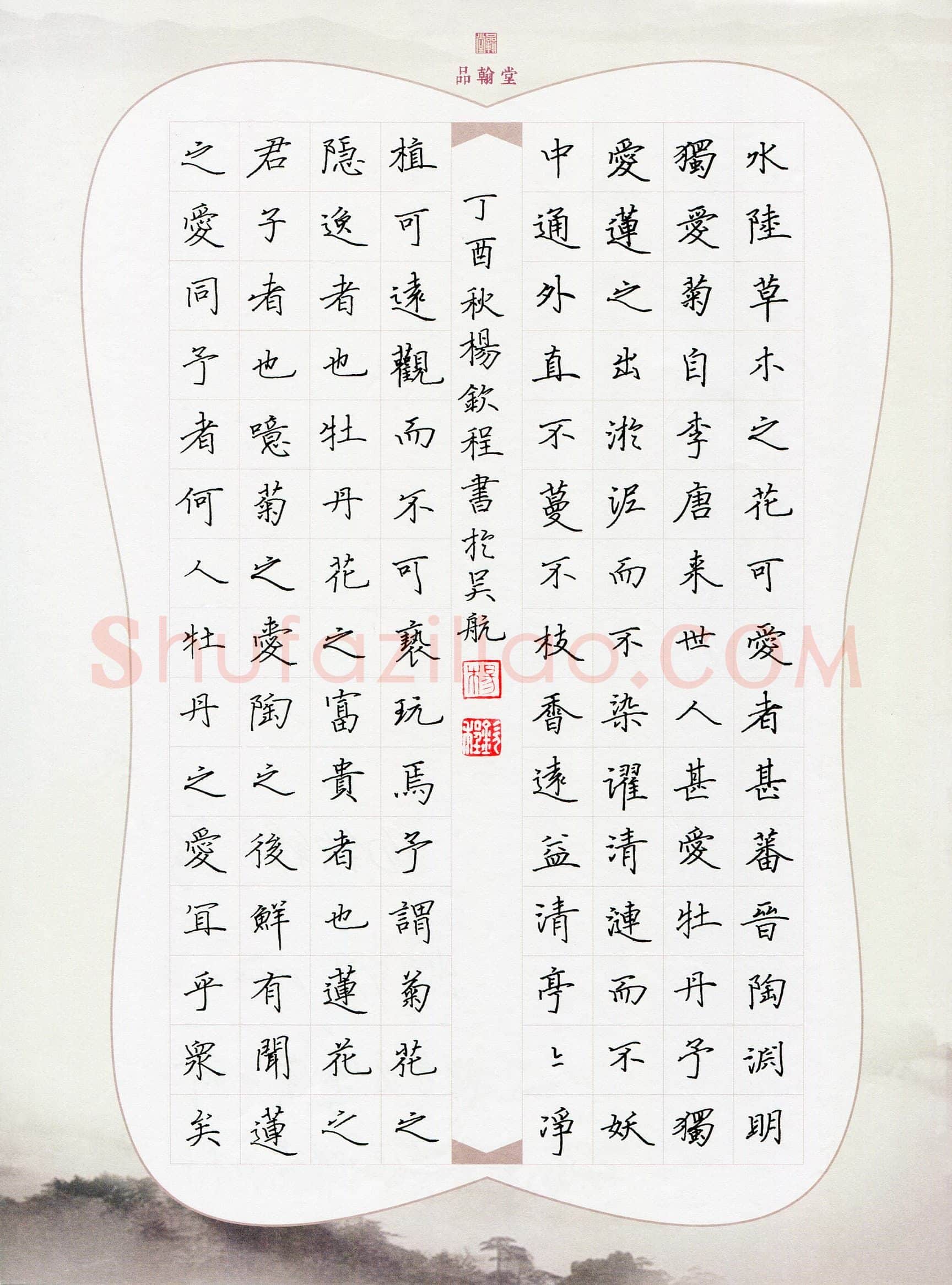 杨钦程(少儿组 15岁 银奖)硬笔书法大赛获奖作品,杨钦程硬笔书法作品