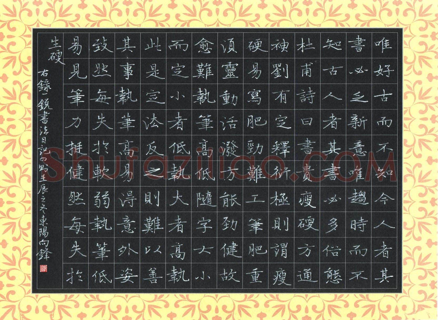 郭向锋硬笔楷书录一锐书法日记,郭向锋硬笔书法作品