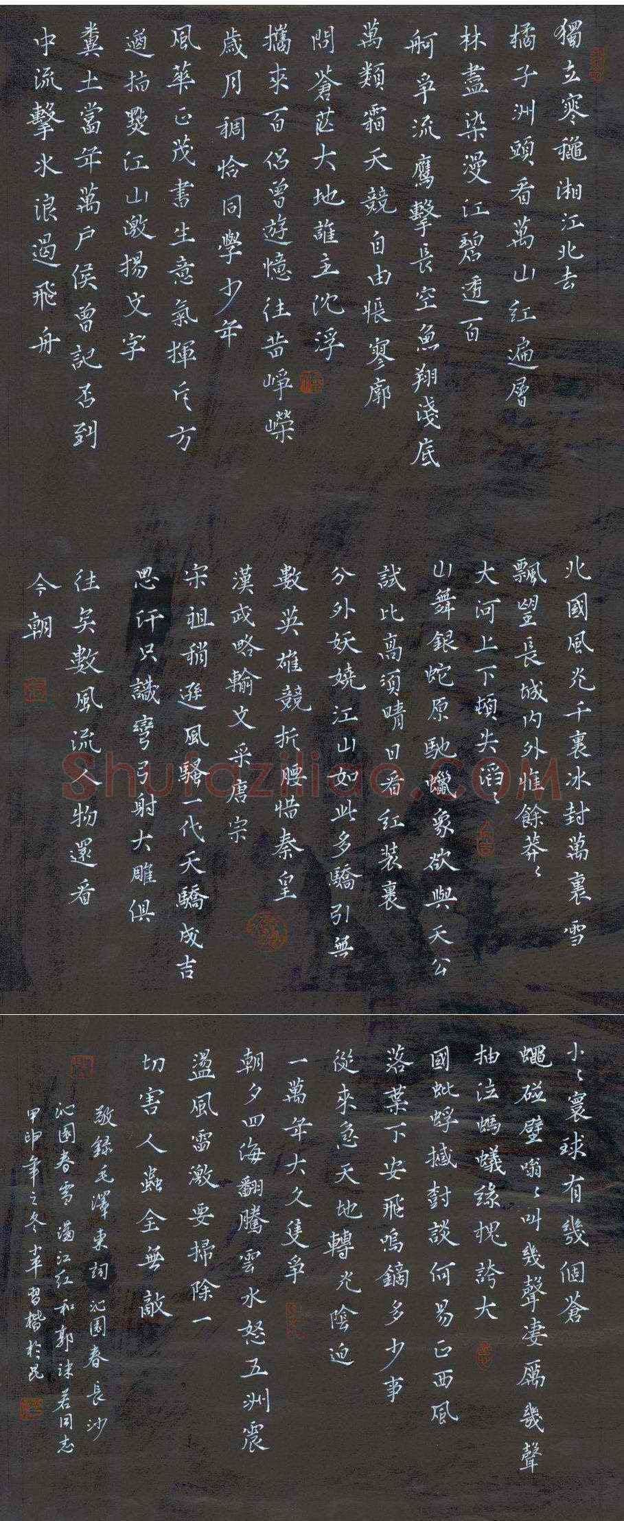 张小平硬笔楷书毛泽东词三首,张小平硬笔书法作品