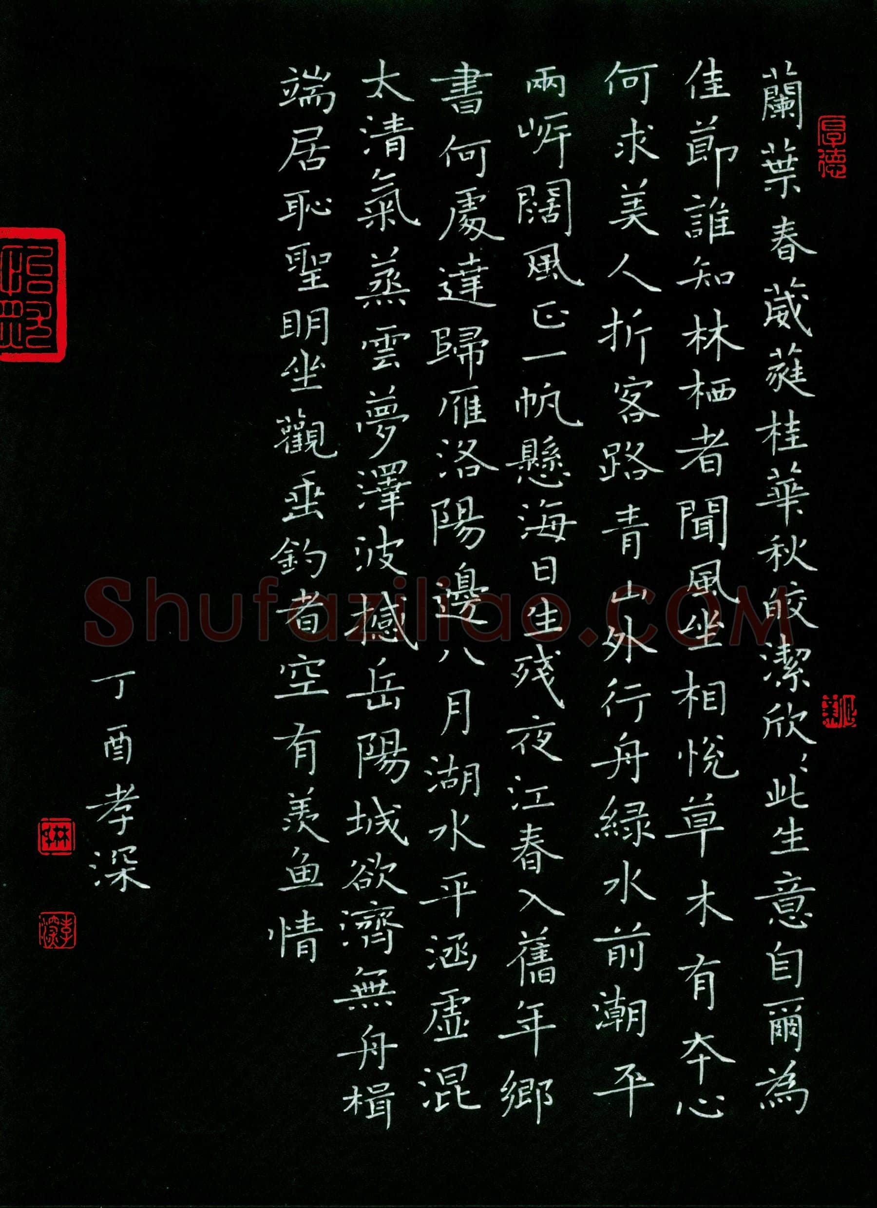 林孝深硬笔楷书唐诗三首,林孝深硬笔书法作品