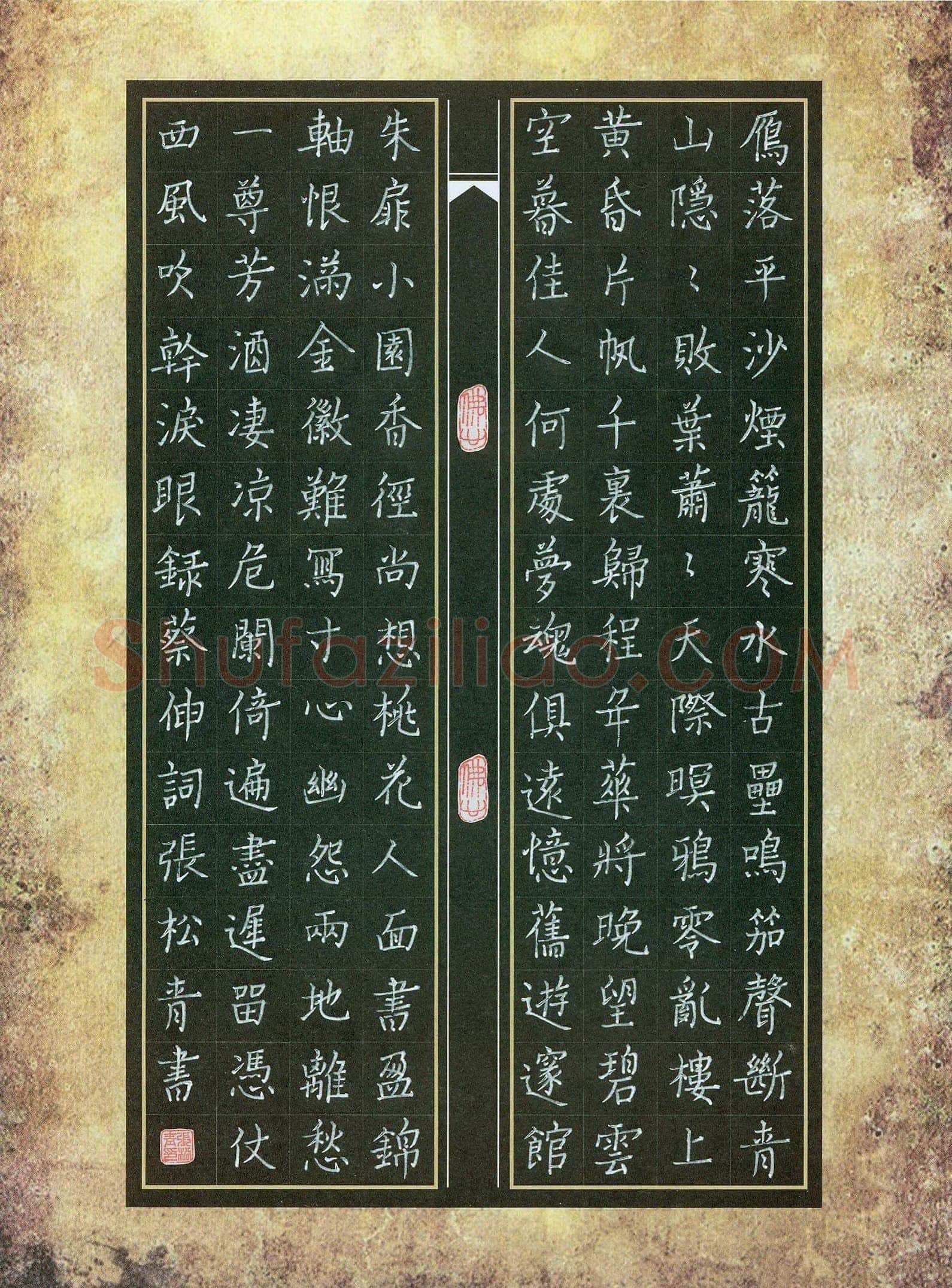 张松青硬笔楷书蔡伸词,张松青硬笔书法作品