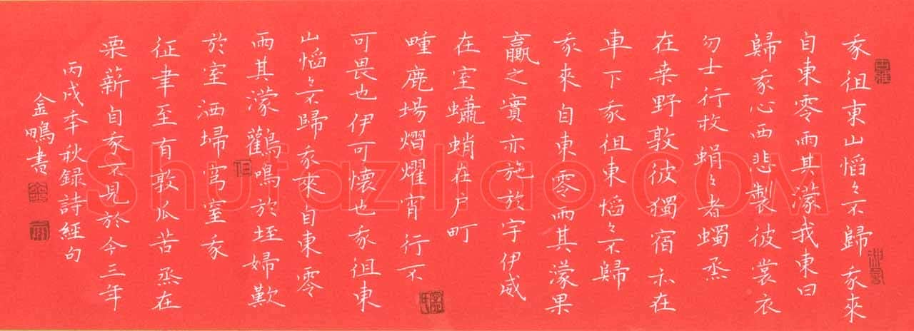 宁金鹏硬笔楷书录诗经句,宁金鹏硬笔书法作品