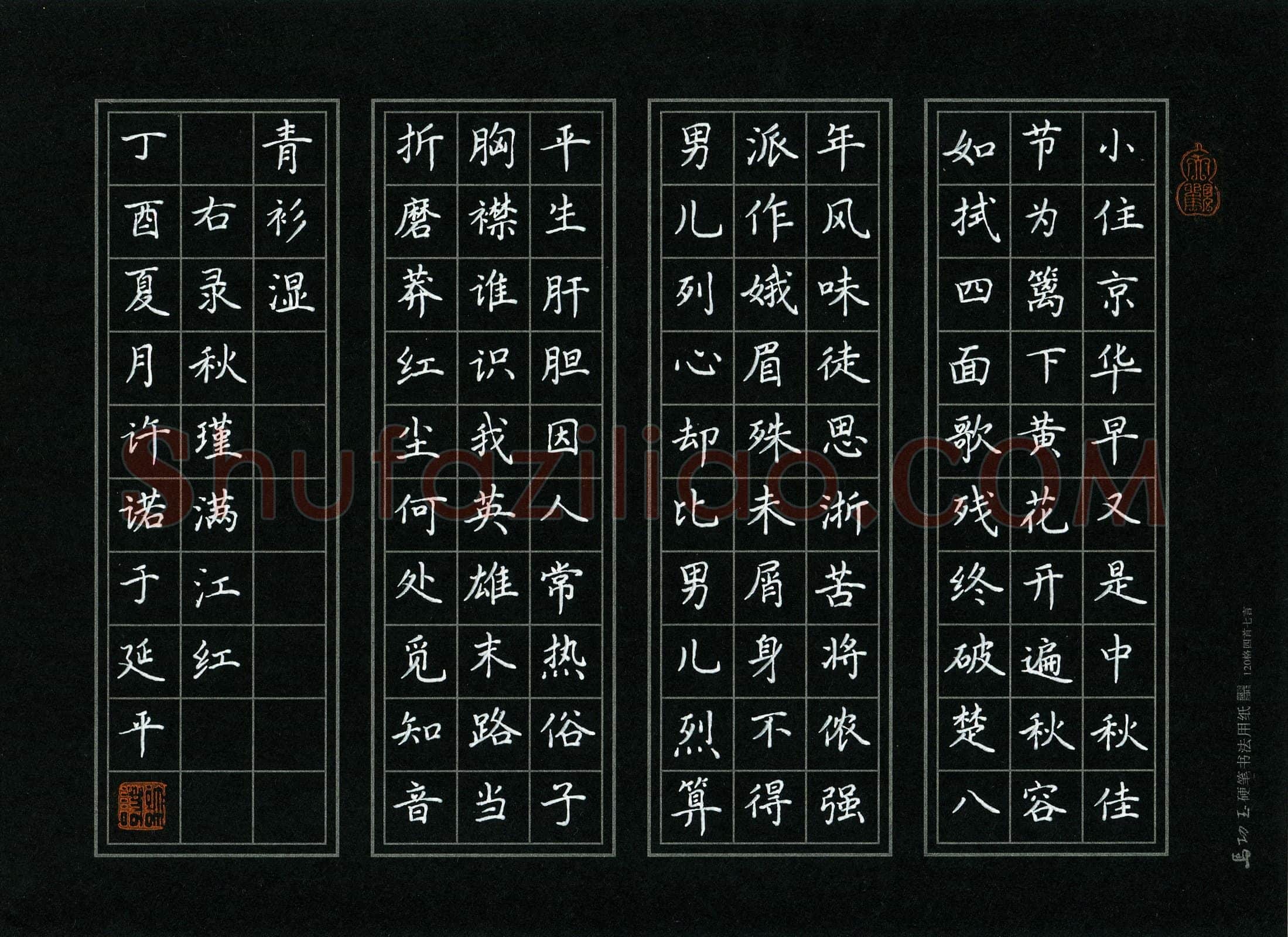 许诺(少儿组 16岁 银奖)硬笔书法大赛获奖作品,许诺硬笔书法作品