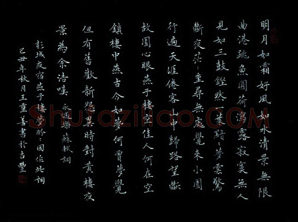 王灵善硬笔楷书地球之歌,王灵善硬笔书法作品