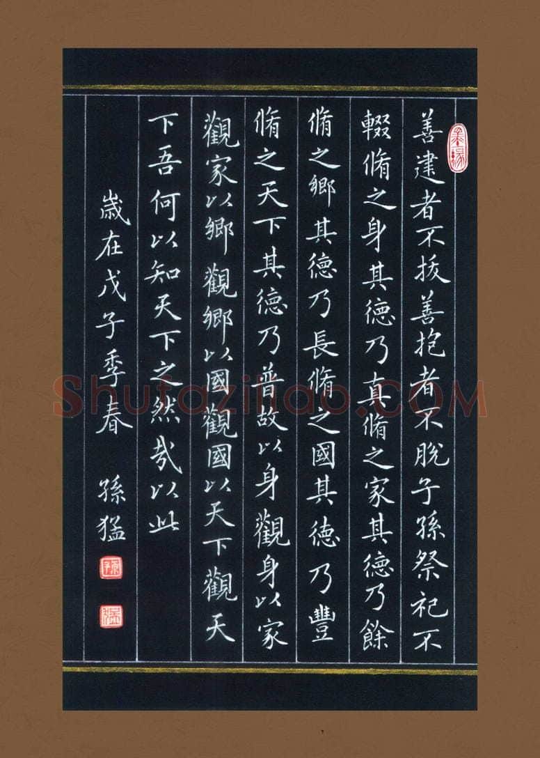 孙猛硬笔楷书道德经,孙猛硬笔书法作品