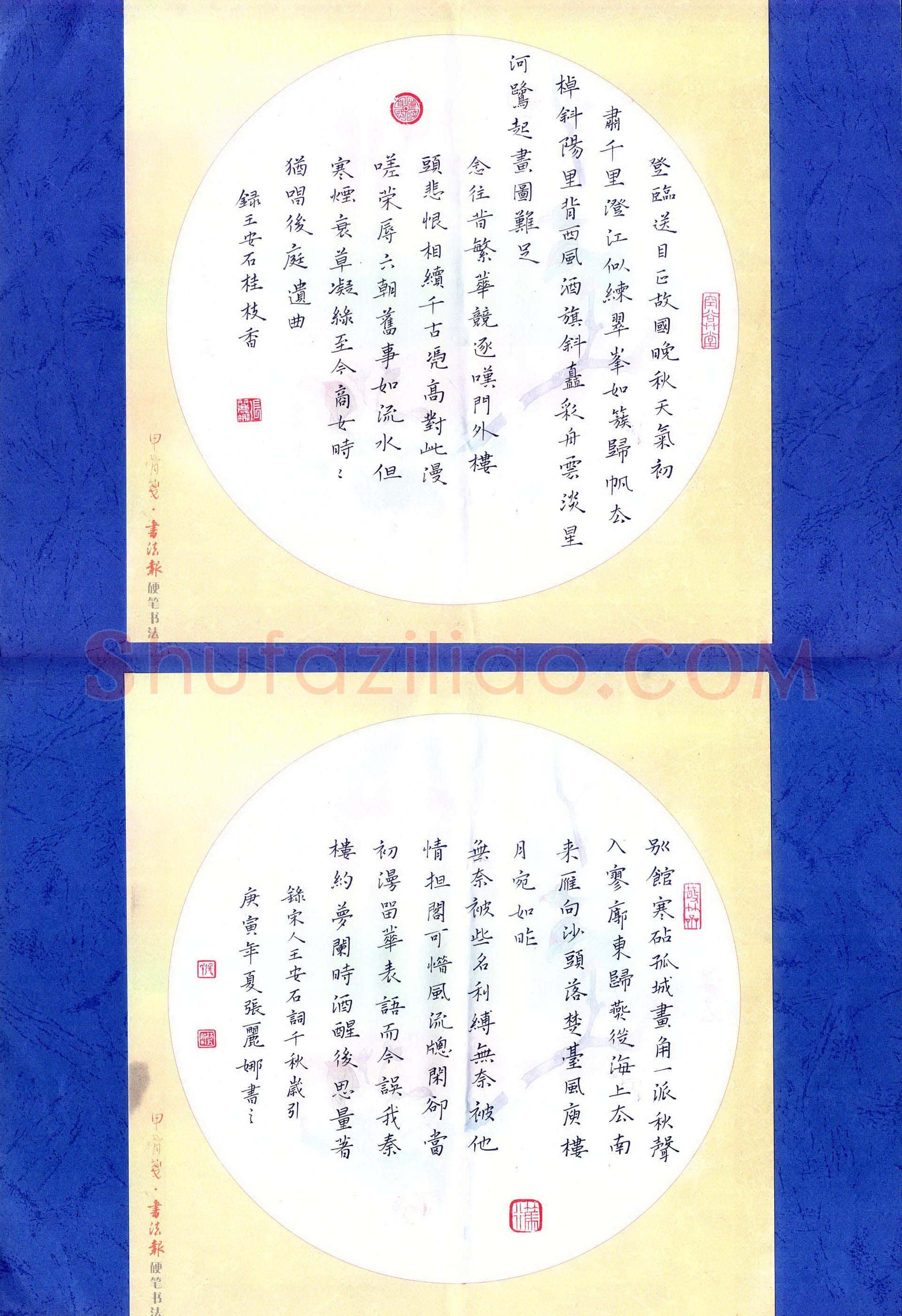 张丽娜硬笔楷书王安石词二首,张丽娜硬笔书法作品