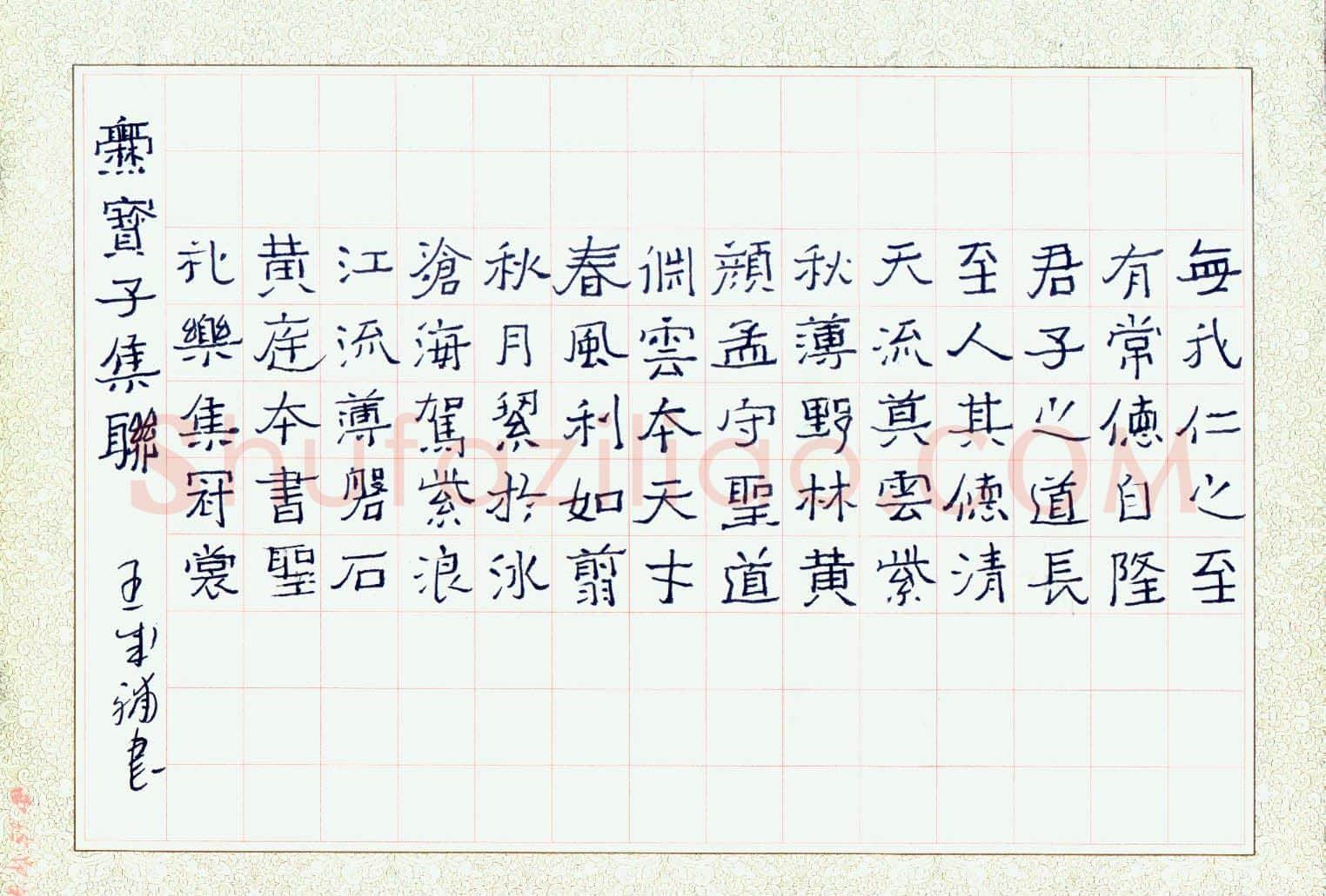 王成辅硬笔楷书柳宗元石涧记,硬笔书法作品