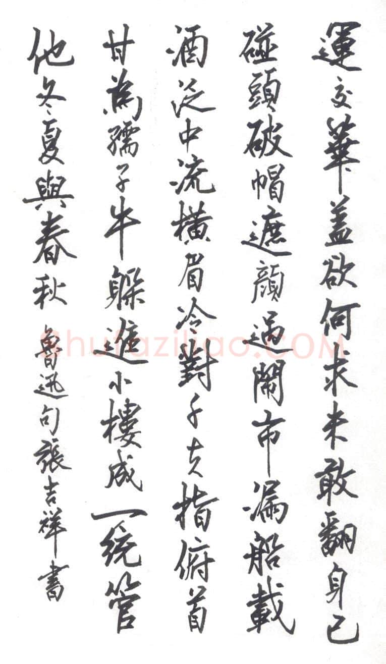 张吉祥硬笔行书鲁迅诗句,张吉祥硬笔书法作品