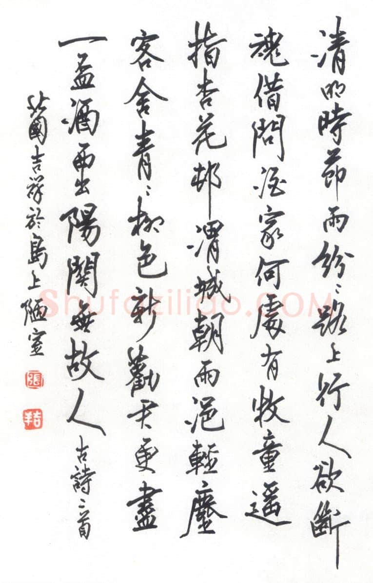 张吉祥硬笔行书古诗二首,张吉祥硬笔书法作品