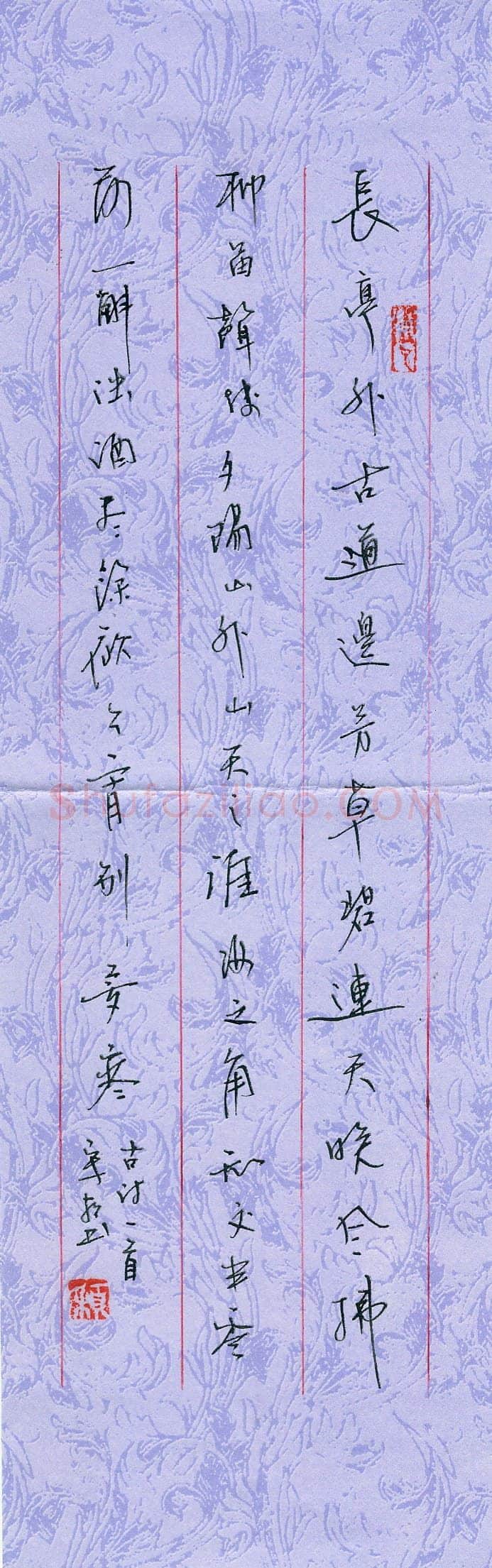 宋颖硬笔行书古诗一首,宋颖硬笔书法作品