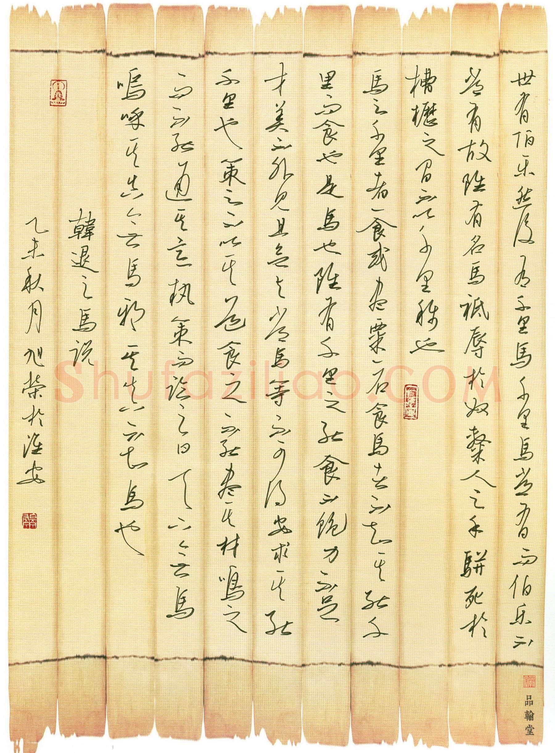 姚旭荣硬笔草书韩愈马说,姚旭荣硬笔书法作品