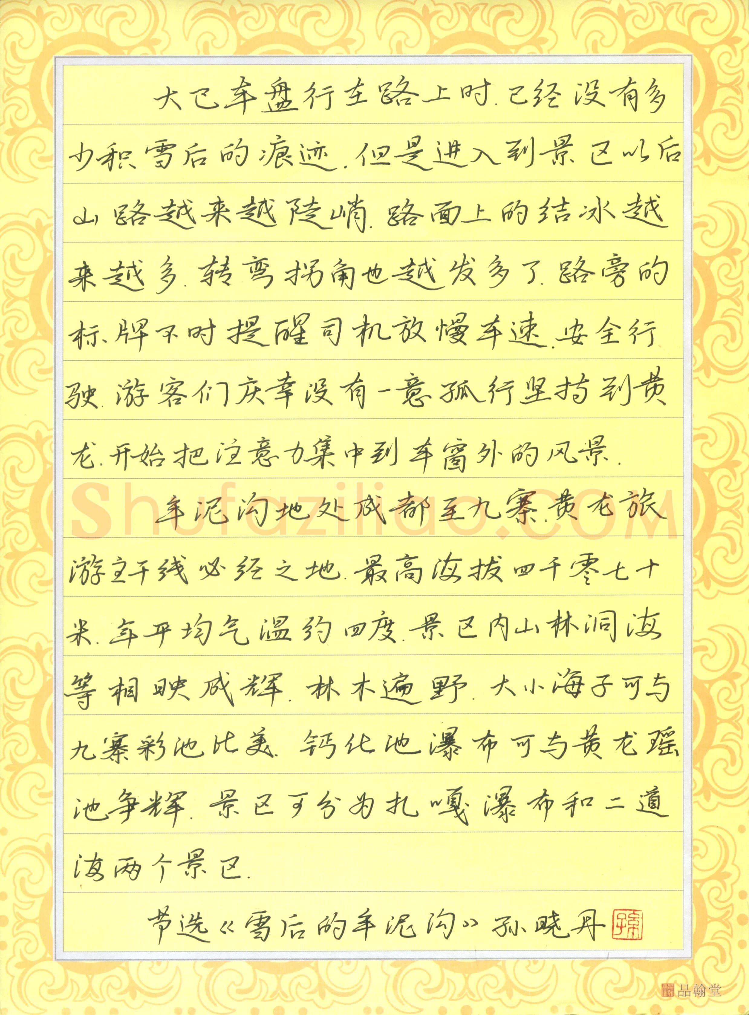 孙晓丹(少儿组 13岁 铜奖)硬笔书法大赛获奖作品,孙晓丹硬笔书法作品