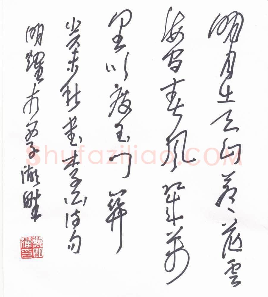 郑明耀硬笔行草李白诗句,硬笔书法作品