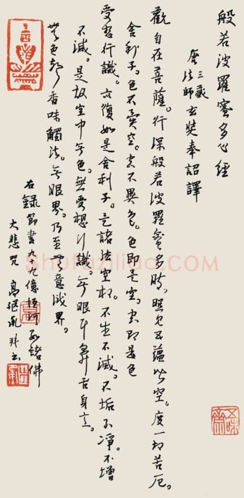 高继承硬笔行书般若波罗密心经,硬笔书法作品