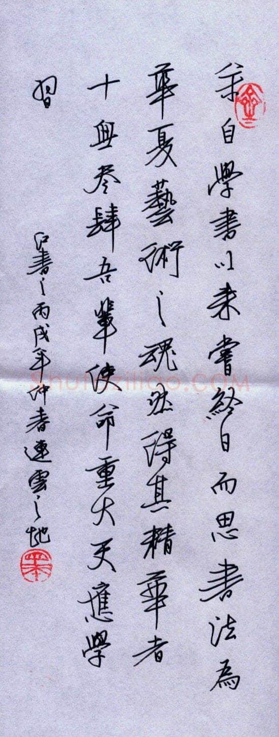 任定红硬笔行书学书感言,任定红硬笔书法作品