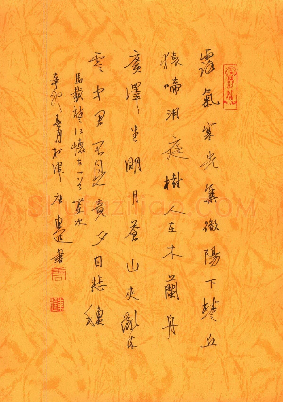 唐东进硬笔行书马戴楚江怀古一首,唐东进硬笔书法作品