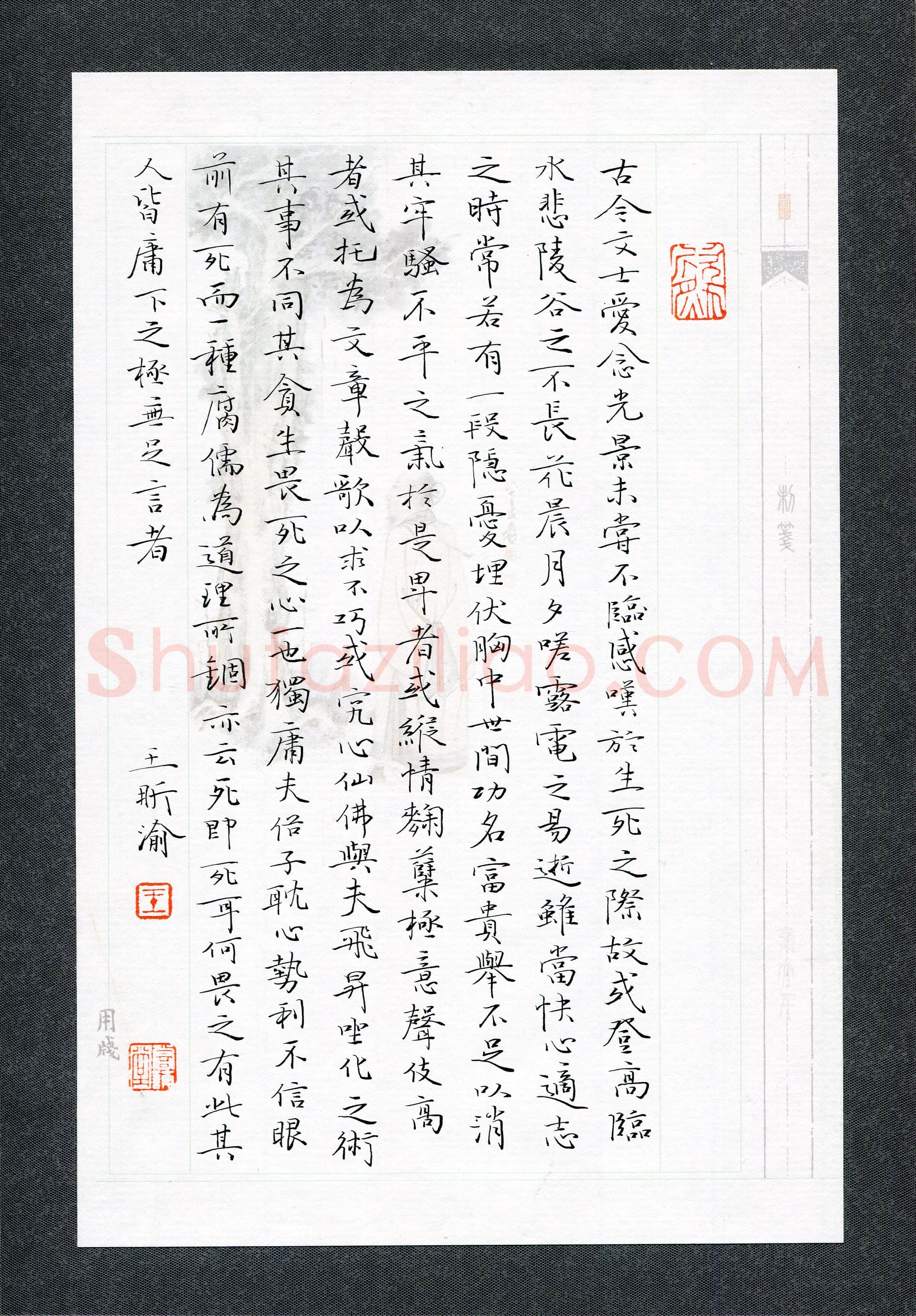 王昕渝(少儿组 16岁 特等奖)硬笔书法大赛获奖作品,王昕渝硬笔书法作品