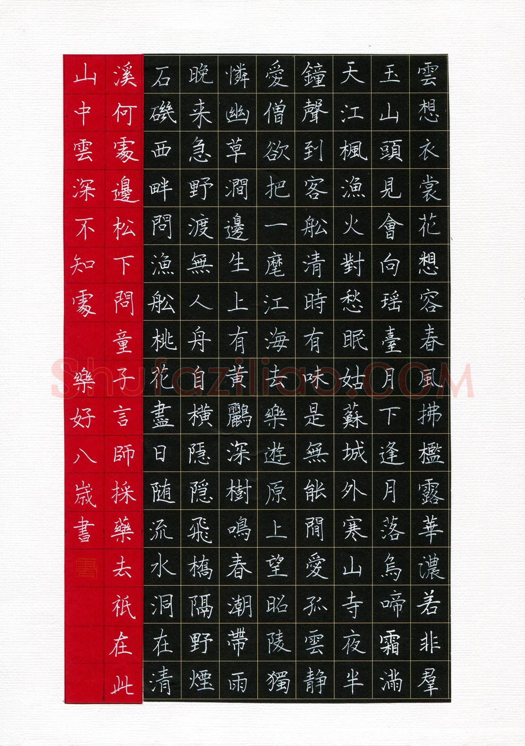 乐好(少儿组 8岁)硬笔书法大赛入围作品选登,乐好硬笔书法作品