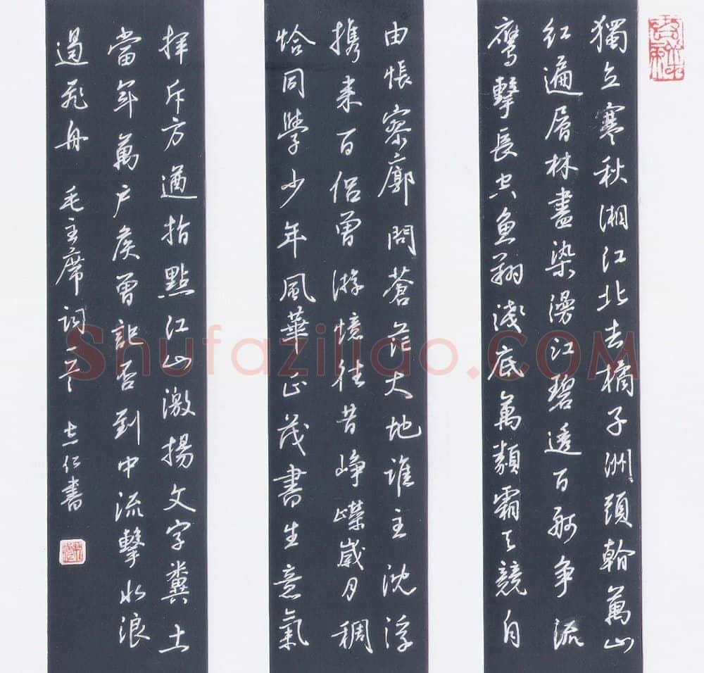 朱志仁硬笔行书毛泽东词一首,朱志仁硬笔书法作品