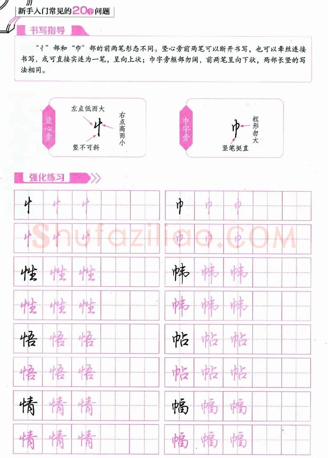 荆霄鹏硬笔行楷字帖《新手入门常见的20个问题》 | 硬笔书法字帖