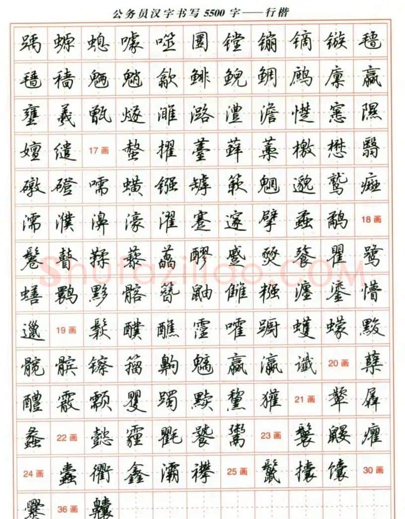 吴玉生钢笔行楷字帖《公务员汉字书写5500字》 | 硬笔书法字帖