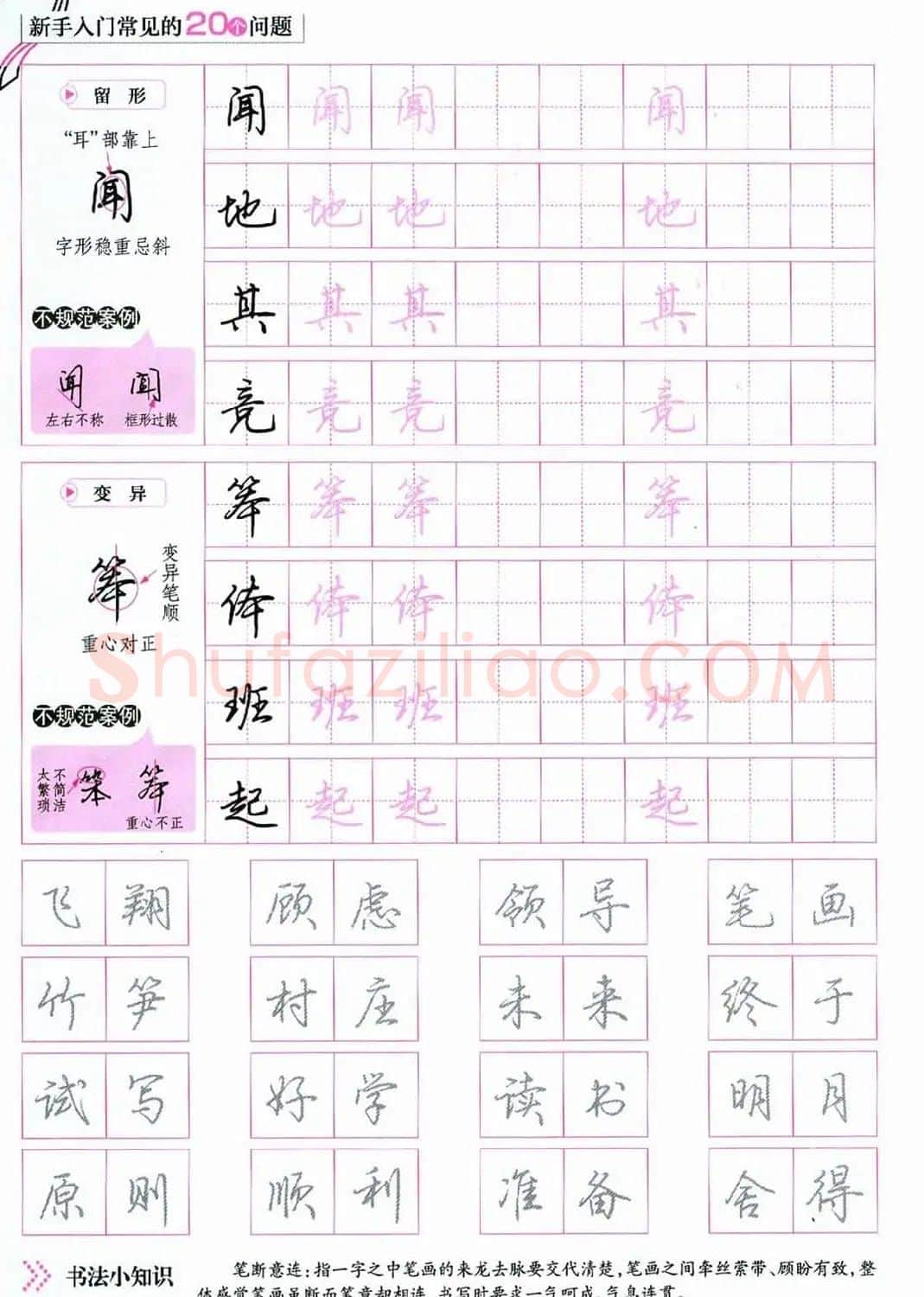 荆霄鹏硬笔行楷字帖《新手入门常见的20个问题》 | 硬笔书法字帖