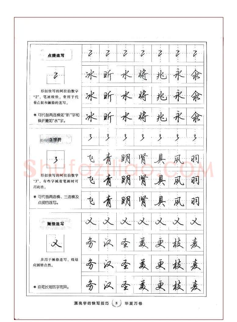 田英章行书漂亮字的快写技巧 | 钢笔书法字帖