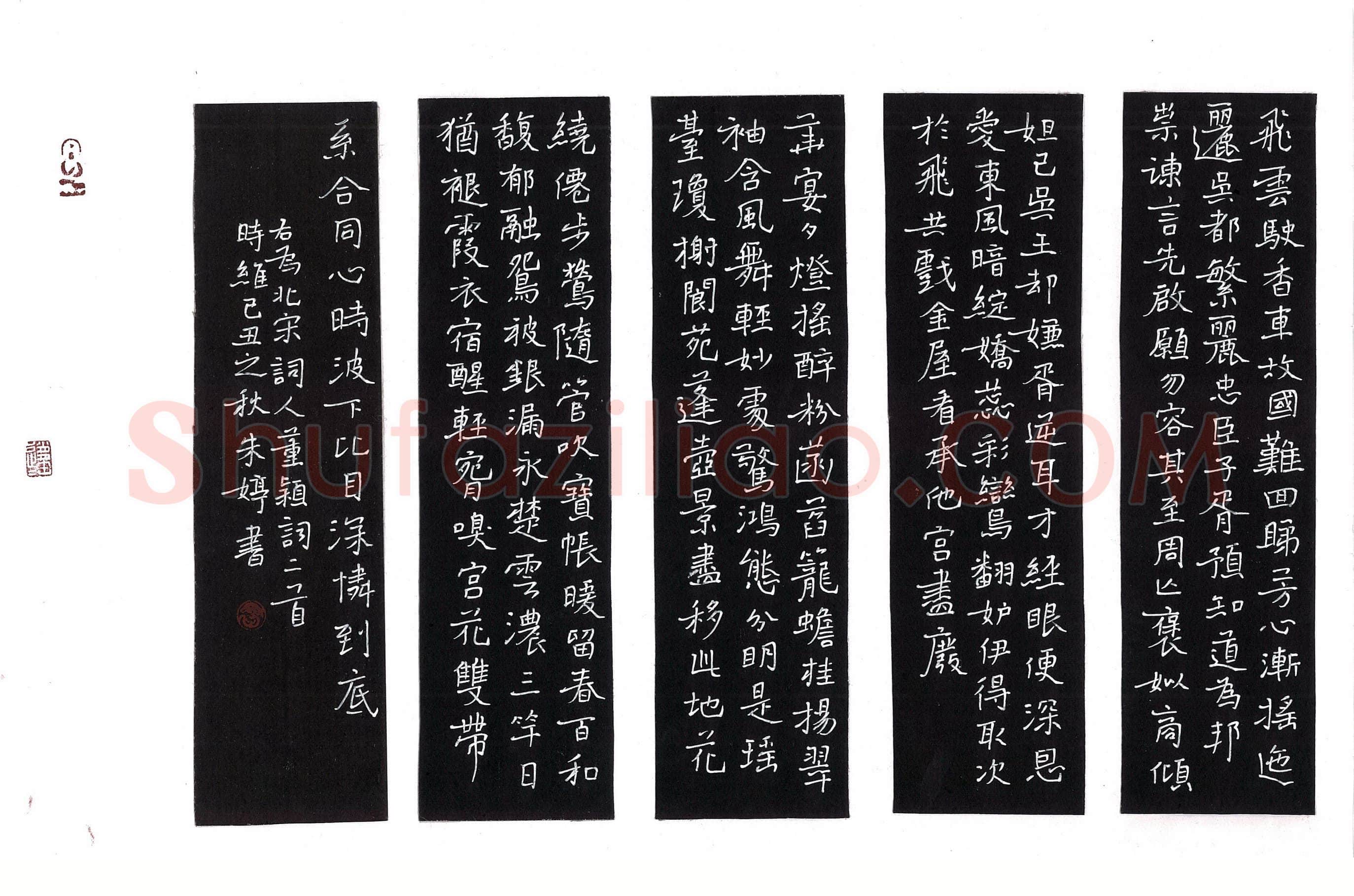 朱婷硬笔楷书董颖词二首,硬笔书法作品