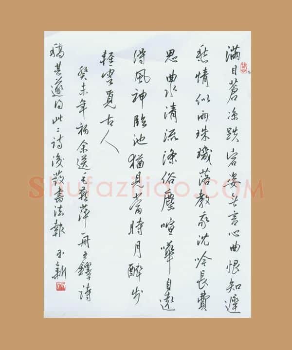 齐玉新硬笔行草毛燕萍诗二首,齐玉新硬笔书法作品