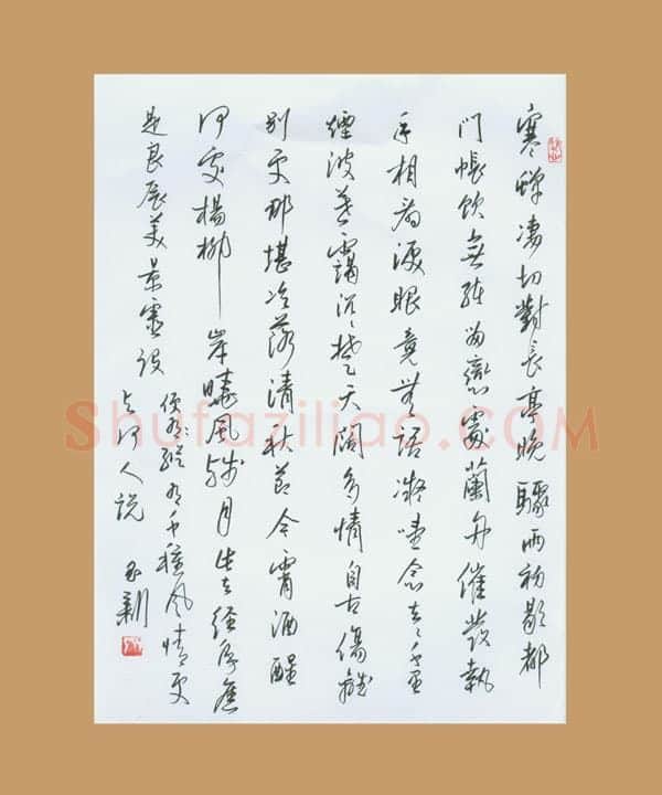 齐玉新硬笔行草柳永词,齐玉新硬笔书法作品