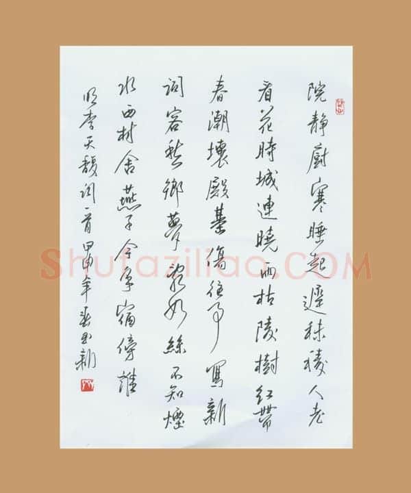 齐玉新硬笔行草李天馥词一首,齐玉新硬笔书法作品