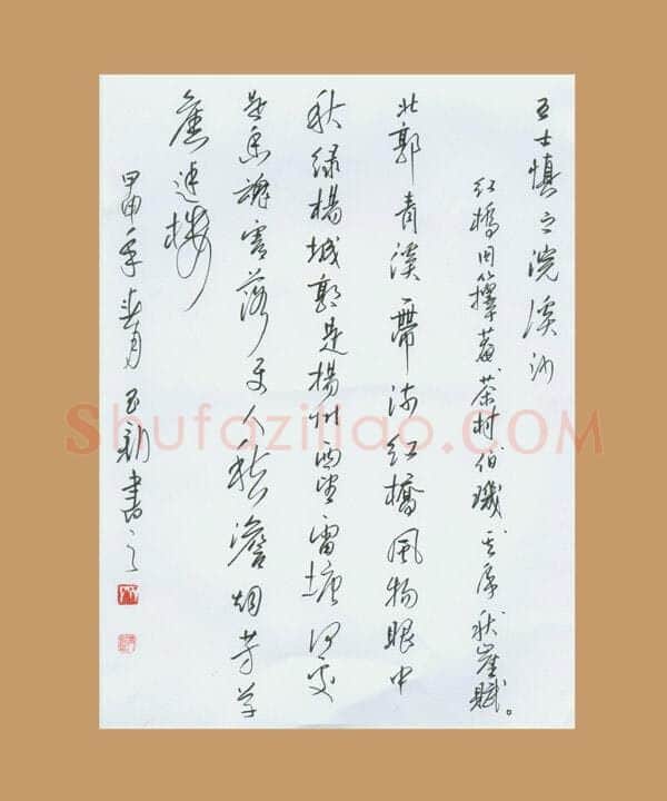 齐玉新硬笔行草王士慎词浣溪沙,齐玉新硬笔书法作品