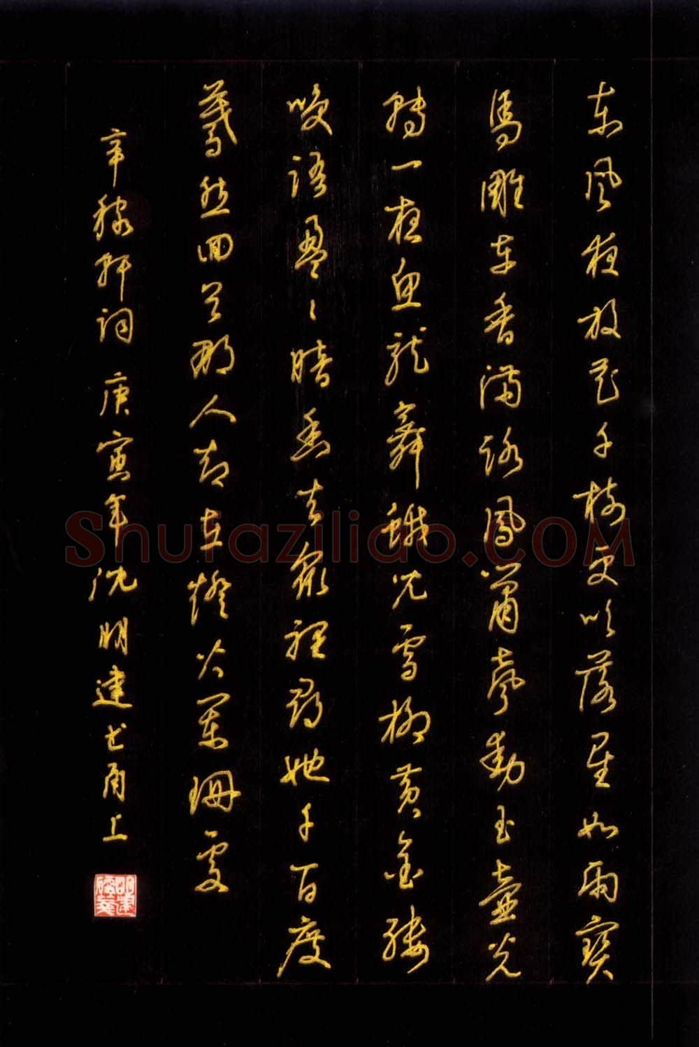 沈明建硬笔行书辛稼轩词,硬笔书法作品