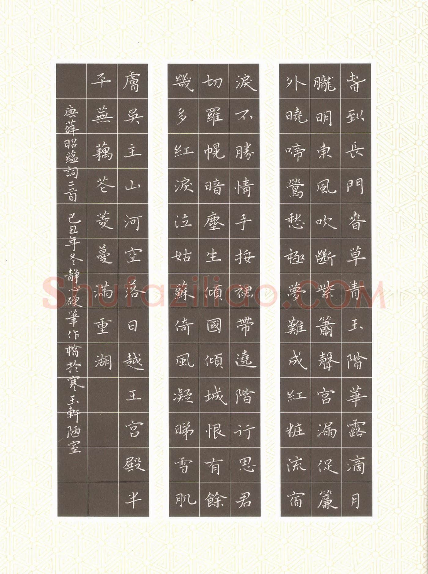 张旗硬笔楷书薛昭蕴词二首,张旗硬笔书法作品