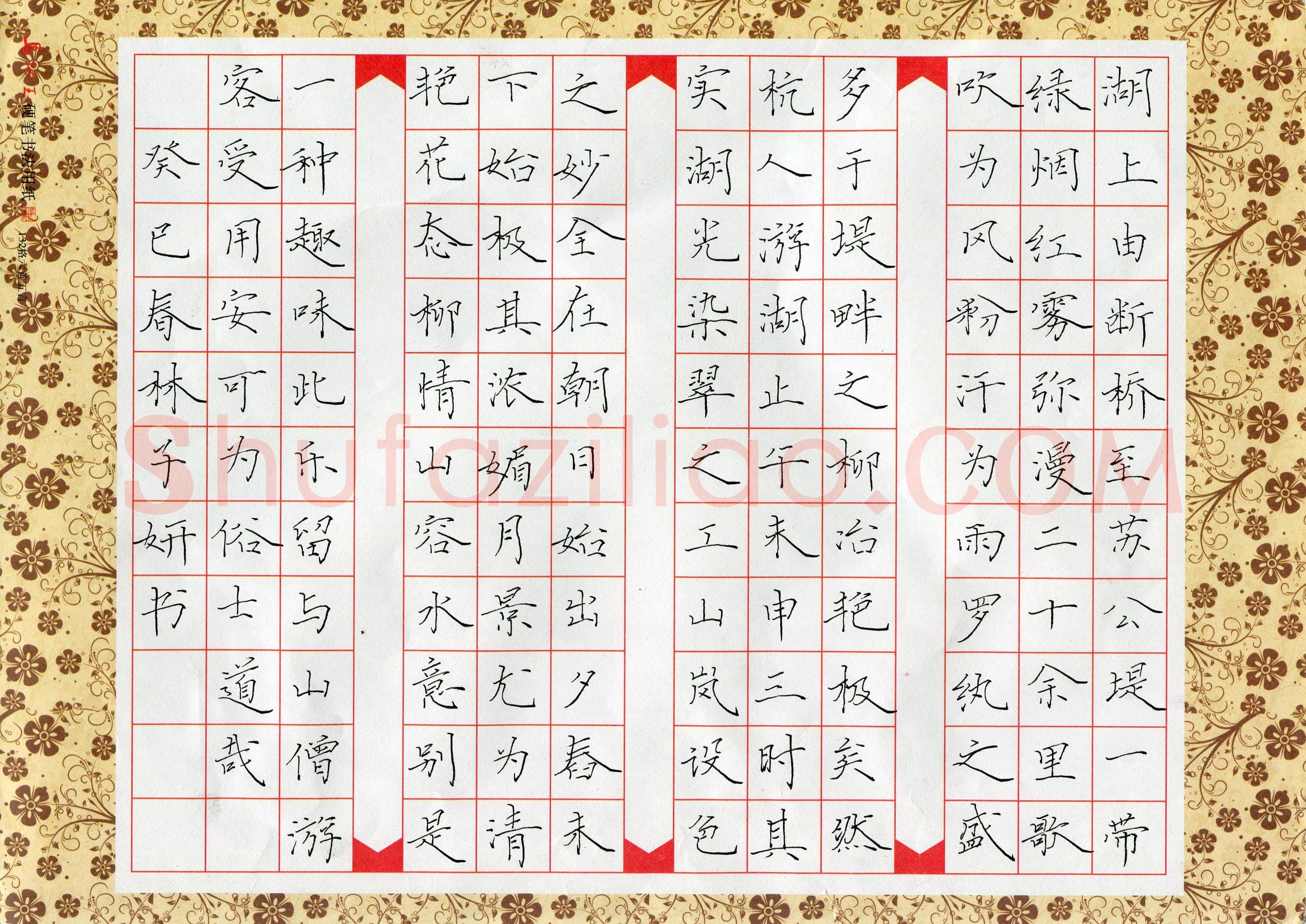 林子妍(少儿组 11岁 铜奖)硬笔书法大赛获奖作品,林子妍硬笔书法作品