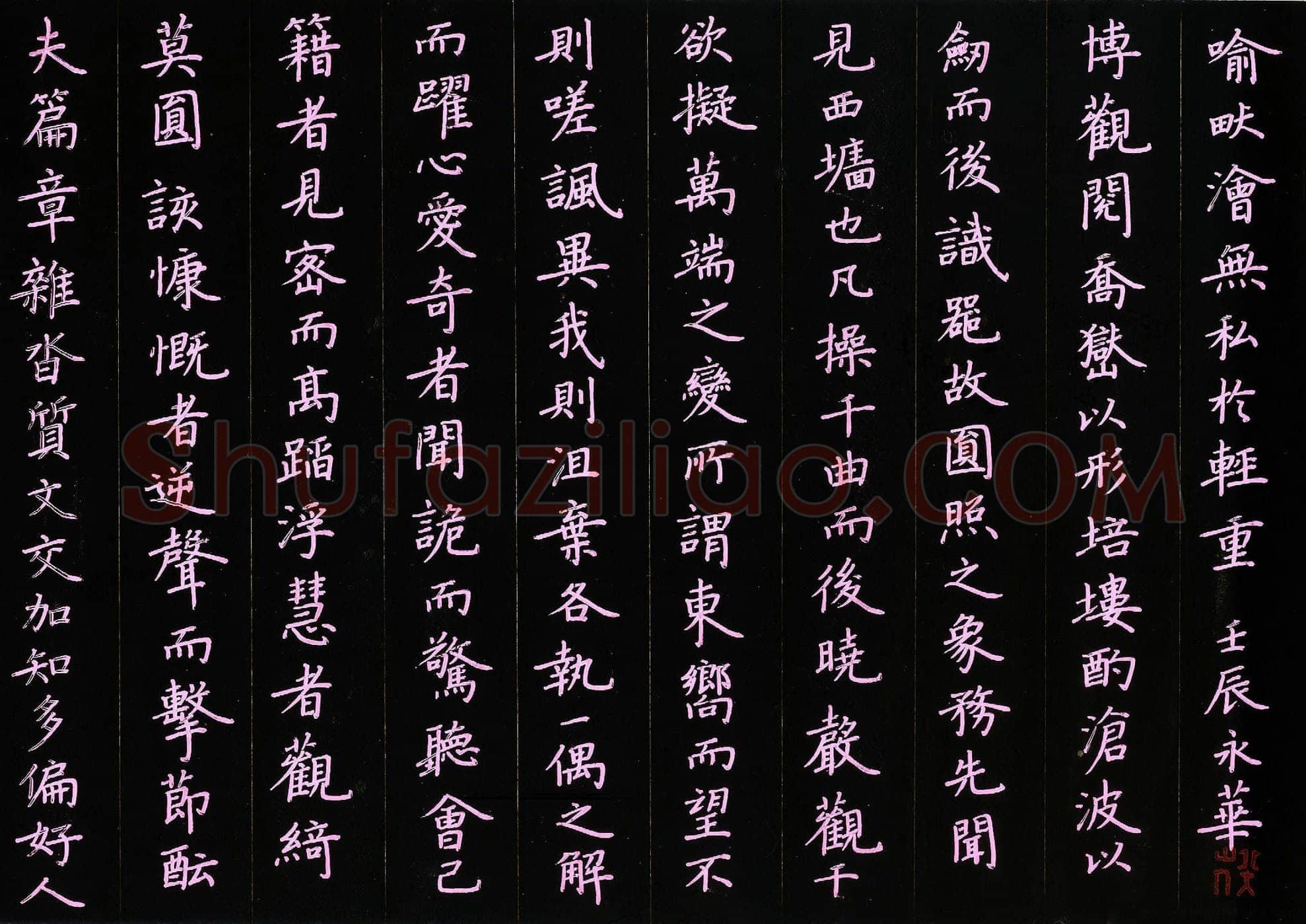 何永华硬笔楷书文心雕龙节录,何永华硬笔书法作品