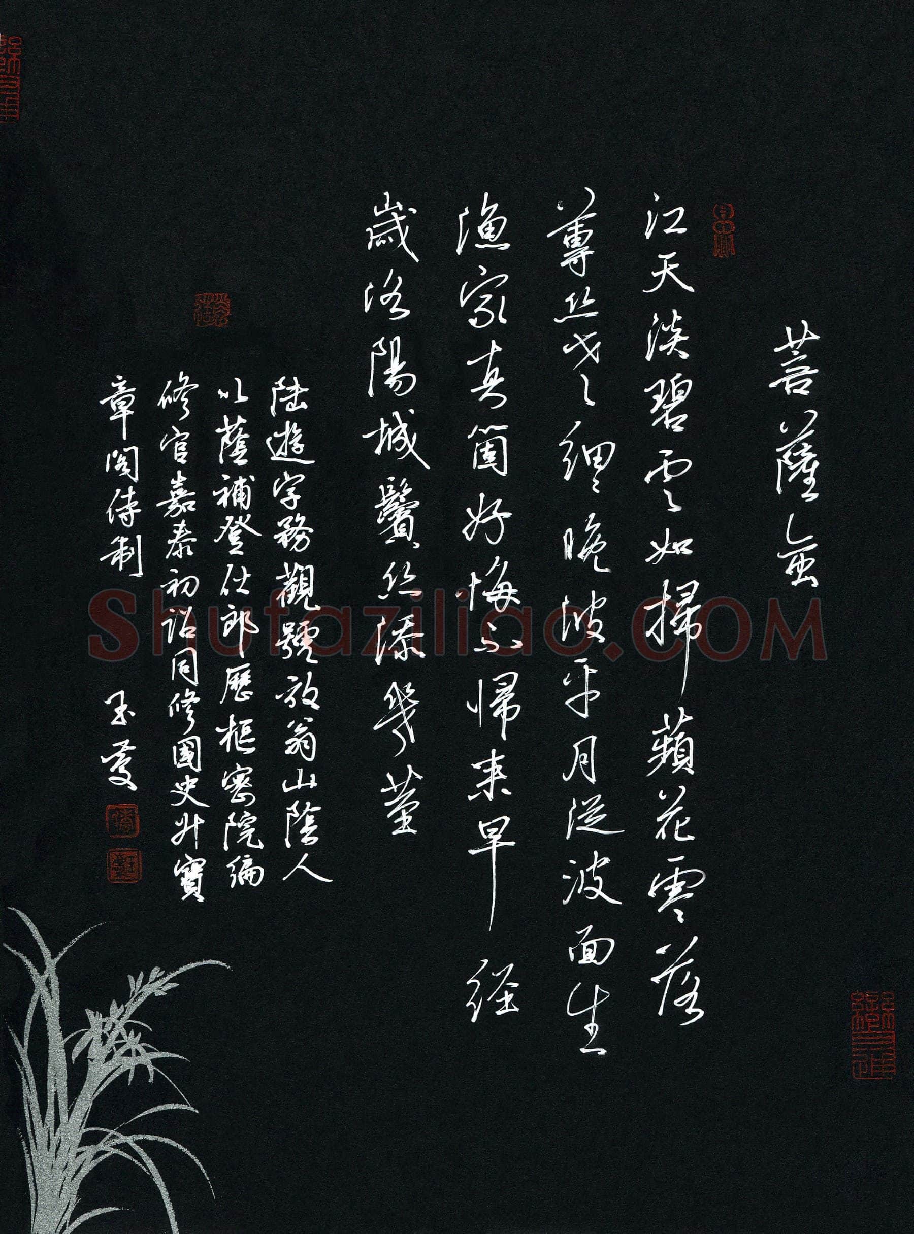 唐玉庆硬笔行书陆游词菩萨蛮一首,唐玉庆硬笔书法作品