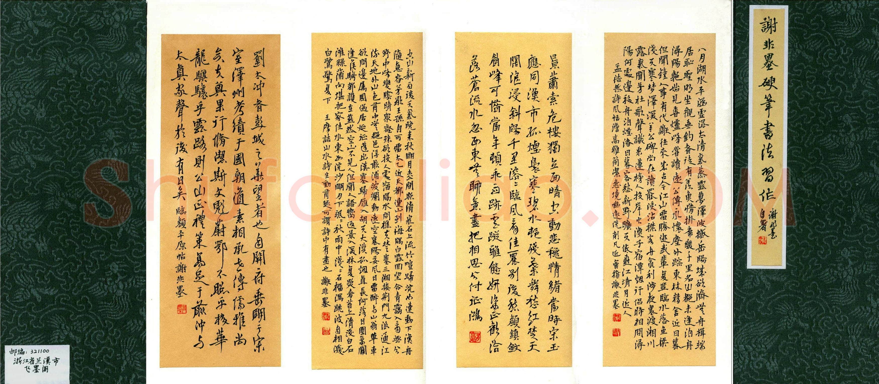 谢非墨硬笔楷书册页,谢非墨硬笔书法作品