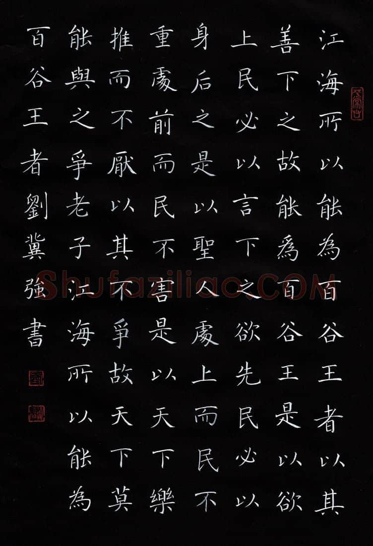 刘冀强硬笔楷书道德经节录,刘冀强硬笔书法作品