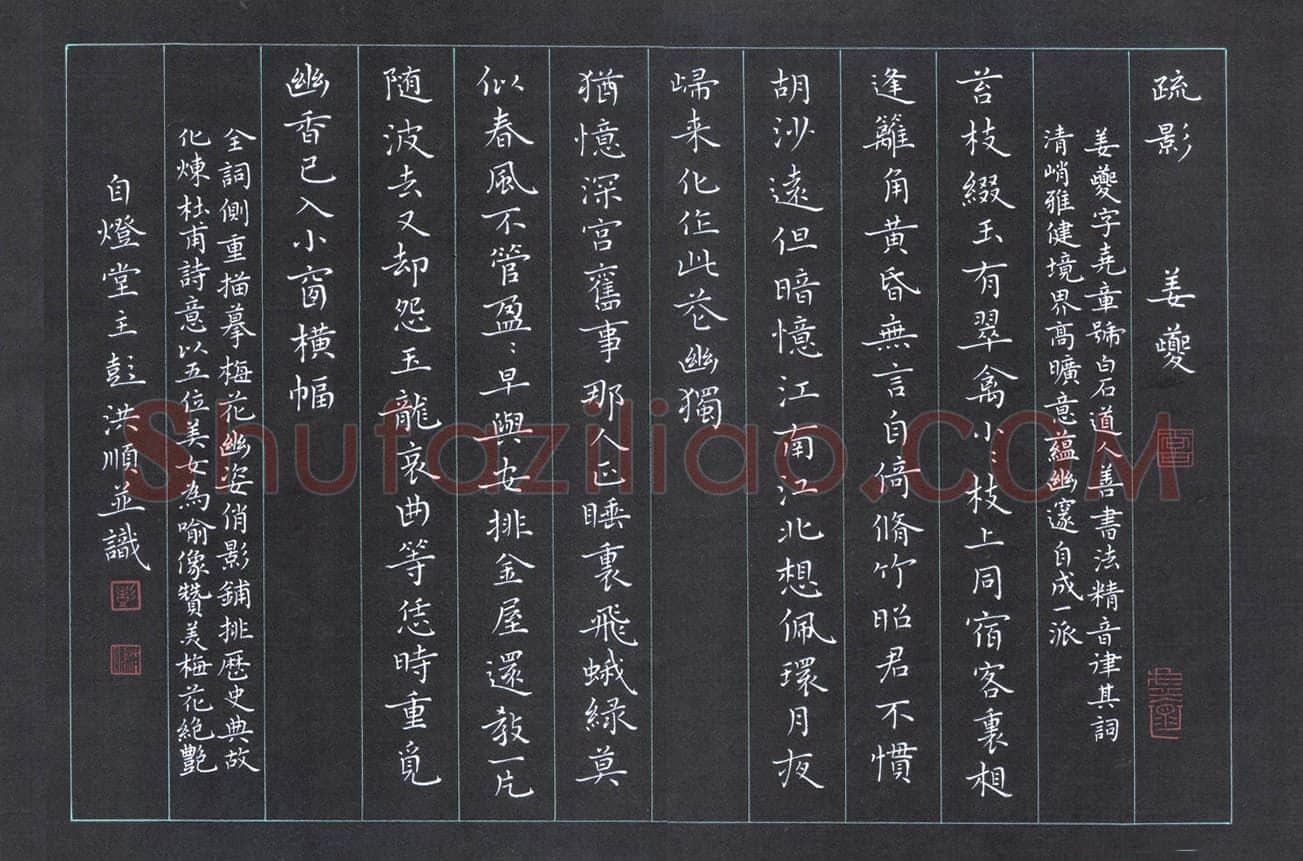 彭洪顺硬笔楷书姜夔疏影,彭洪顺硬笔书法作品