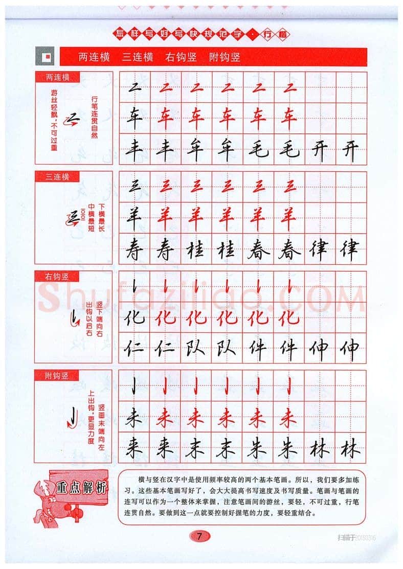吴玉生硬笔硬笔字帖,摘自吴玉生《怎样写好写快规范字》行楷字帖