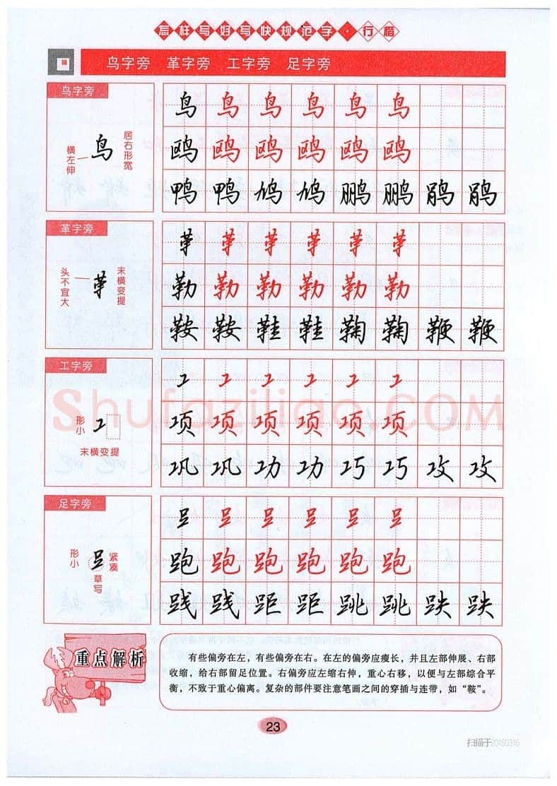 吴玉生硬笔硬笔字帖,摘自吴玉生《怎样写好写快规范字》行楷字帖