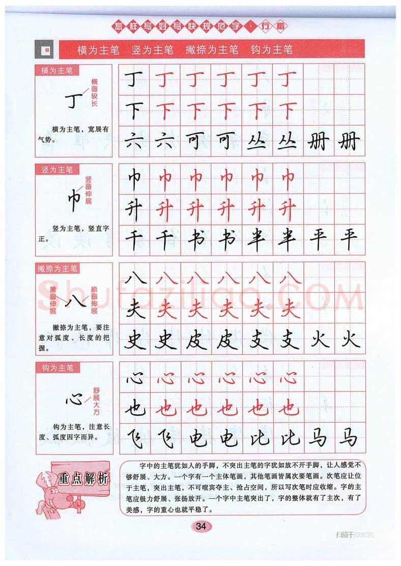 吴玉生硬笔硬笔字帖,摘自吴玉生《怎样写好写快规范字》行楷字帖