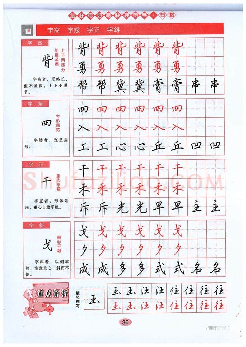 吴玉生硬笔硬笔字帖,摘自吴玉生《怎样写好写快规范字》行楷字帖
